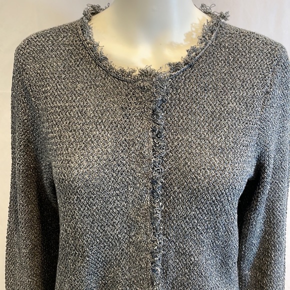Eileen Fisher Tweed Frayed Edge Jacket- large - Picture 2 of 4